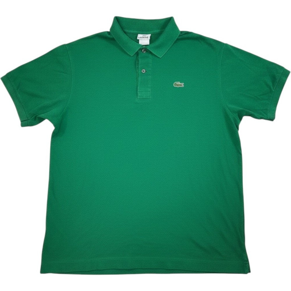 Lacoste Mens Green Cotton Pique Short Sleeve Polo Shirt Size 6 5191L